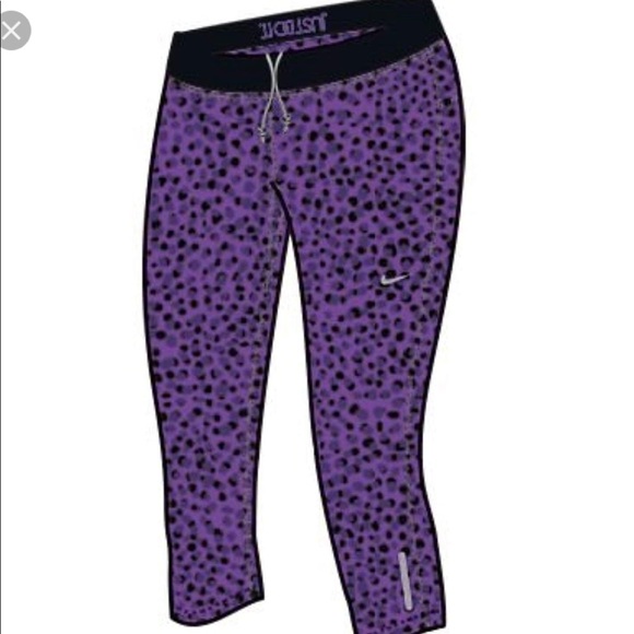 Brand new blue nike printed relay crop tight - Picture 1 of 8